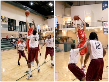 (Left)Jake Cooper (#53) shooting over 6'10